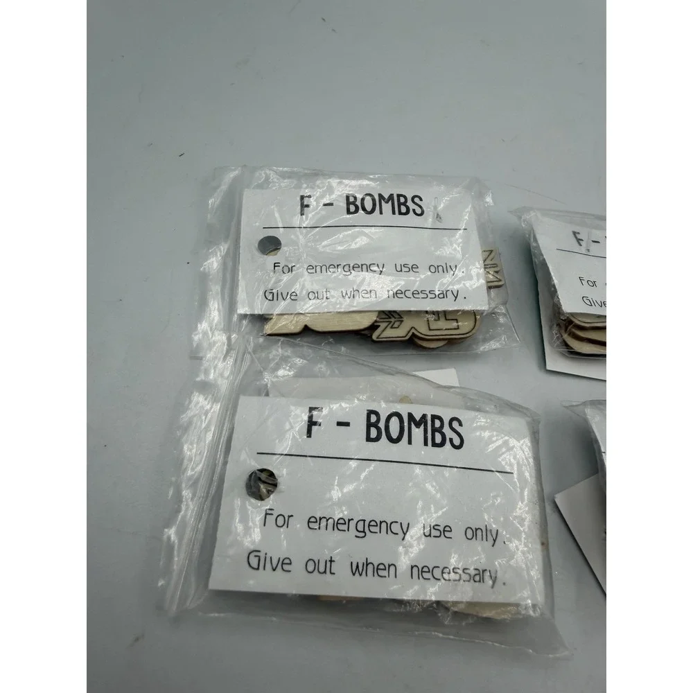 Lot Of 4 F Bomb Unfinished Wood Cutout Shapes Small 12pc X4 = 48 Pcs